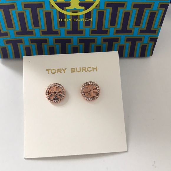 Tory Burch Jewelry - New Tory Burch crystal logo stud earrings Tory Burch Jewelry - New Tory Burch crystal logo stud earrings